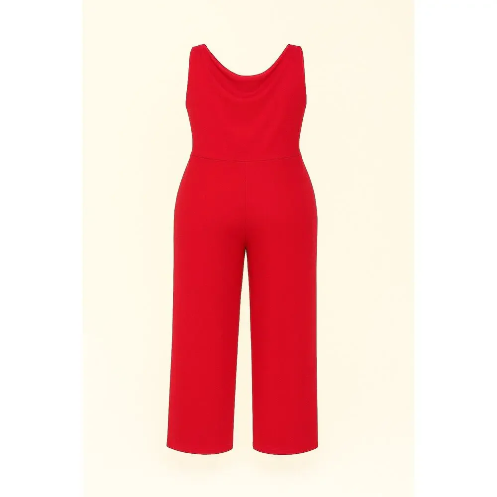 Jill Alexander Cherry Red Plus‎ Size Jumpsuit – Size 2X